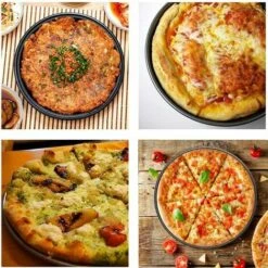 Moules à Pizza Ronde Grand Plaque Pizzas Perforées Anti-Adhésive Four Grille De Cuisson Professionnel 1Pcs，Fontainebleau -Four à pizza Soldes 2022 54693725 4