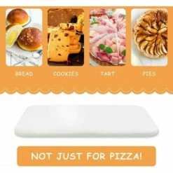 Gizcam 11 X 15 Pouces Pizza Stones & Scoop Set - Bambou Pizza Paddle - Blanc Cordiérite Four & Grill Pizza Stone 38 X 30 X 1,5 Cm -Four à pizza Soldes 2022 55299042 3