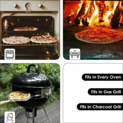 Gizcam 11 X 15 Pouces Pizza Stones & Scoop Set - Bambou Pizza Paddle - Blanc Cordiérite Four & Grill Pizza Stone 38 X 30 X 1,5 Cm -Four à pizza Soldes 2022 55299042 4