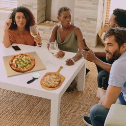 VINGO Pierre à Pizza Cordierite Pierre à Pain Rectangle Pelle à Pizza En Bois HxlxP: 15 X 300 X 380 Mm - Couleur Originale Du Bois -Four à pizza Soldes 2022 55433903 5