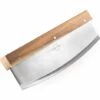 BEARSU Coupe Pizza En Acier Inox Et Bois Acacia - Couteau Pizza Demi Lune 32 Cm - Hachoir Herbes Legumes Tarte - Découpe Facile -Four à pizza Soldes 2022 55870988 1