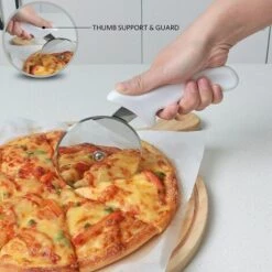 CHANCEY Coupe Pizza, Roue à Pizza Avec Lame En Acier Inoxydable Et Poignée En Plastique Antidérapante, Trancheuse à Pizza Professionnelle, 23CM, Blanc,SEMAket -Four à pizza Soldes 2022 56094537 4