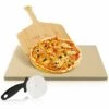 Randaco Pierre à Pizza 1,5 Cm épaisseur Cuisson Au Four Avec Spatule En Bois Pour Pizza Et Flammeküche,COUPE-PIZZA MULTIFONCTION