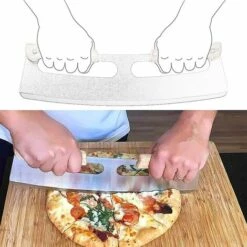 TINOR Coupe Pizza, Couteau à Pizza En Acier Inoxydable 35cm Avec Manche En Bois, Couteau À Émincer Rapide Et Même Professionnel, Découpe Pizza Tarte Pâte Facile à Ranger -Four à pizza Soldes 2022 57219732 4