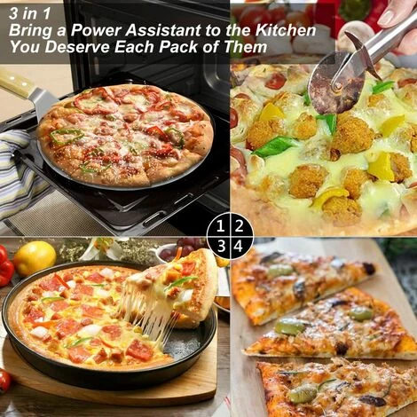 AIDUCHO 3pcs Roulette Pizza, Pelle à Pizza, Pelle à Gâteau En Acier Inoxydable Manche En Bois , Idéal Pour Tarte, Pizza Ou Gâteau 4 AIDUCHO 3pcs Roulette Pizza, Pelle à Pizza, Pelle à Gâteau En Acier Inoxydable Manche En Bois , Idéal Pour Tarte, Pizza Ou Gâteau – Image 2