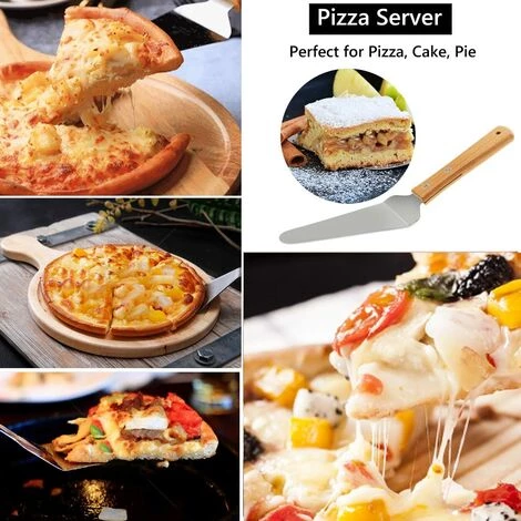 AIDUCHO 3pcs Roulette Pizza, Pelle à Pizza, Pelle à Gâteau En Acier Inoxydable Manche En Bois , Idéal Pour Tarte, Pizza Ou Gâteau 5 AIDUCHO 3pcs Roulette Pizza, Pelle à Pizza, Pelle à Gâteau En Acier Inoxydable Manche En Bois , Idéal Pour Tarte, Pizza Ou Gâteau – Image 3