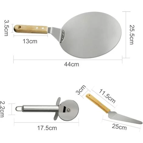 AIDUCHO 3pcs Roulette Pizza, Pelle à Pizza, Pelle à Gâteau En Acier Inoxydable Manche En Bois , Idéal Pour Tarte, Pizza Ou Gâteau 7 AIDUCHO 3pcs Roulette Pizza, Pelle à Pizza, Pelle à Gâteau En Acier Inoxydable Manche En Bois , Idéal Pour Tarte, Pizza Ou Gâteau – Image 5