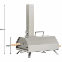 OUYIFAN Four à Pizza Extérieur En Acier Inoxydable, Machine à Pizza, Four à Granulés De Pizza Incl. Pierre à Pizza De 11 Pouces, Thermomètre, Pieds Pliables,argent -Four à pizza Soldes 2022 57493628 4