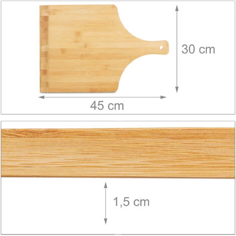 Relaxdays Pelle à Pizza En Bambou 45 Cm, Lot De 3, Grande Planche Cuisson Au Four Pain Tarte Flambée Poignée, Nature 7 Relaxdays Pelle à Pizza En Bambou 45 Cm, Lot De 3, Grande Planche Cuisson Au Four Pain Tarte Flambée Poignée, Nature – Image 5