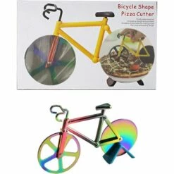 AOUGO Coupe-pizza Pour Vélo, Coupe-pizza Antiadhésif Pour Vélo Avec Support, Lames Super Tranchantes, Adapté Pour Couper La Pizza -Four à pizza Soldes 2022 58573993 5