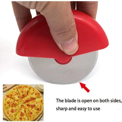 LTS FAFA Couteau à Pizza Classique - Super Trancheuse Et Facile à Nettoyer - Gadget De Cuisine (rouge Et Noir) 6 LTS FAFA Couteau à Pizza Classique - Super Trancheuse Et Facile à Nettoyer - Gadget De Cuisine (rouge Et Noir) – Image 4