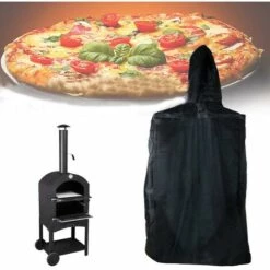 MACARON Housse De Protection Pour Four à Pizza, Extérieur Imperméable Et Résistante Oxford Au Charbon De Bois, Four, Fumoir, Barbecue（160x37x50cm Noir） LO-Ron
