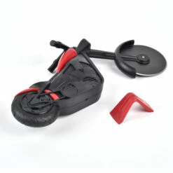 MACARON Moto Roulettes à Pizza, Rouleau Couteau à Pizza En Acier Inoxydable Et Plastique, Décoration Idéale Et Cadeau Créatif (Noir Rouge)LO-Ron -Four à pizza Soldes 2022 59164219 3