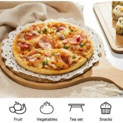 MACARON Planche à Pizza En Bambou 30 Cm, Planche à Pizza Ronde En Bois Pour Pizzas Et Tartes Flambées, Avec Poignée Pour La Cuisson Des Pizzas, Du Pain, De La Coupe Des Fruits, Des Légumes, Du Fromage LO-Ron -Four à pizza Soldes 2022 59164224 4