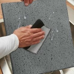 MEDIA WAVE STORE ® Kit De Pizza 35x35cm En Pierre De Lave 100% Naturelle Qui Cuit En 5 Minutes -Four à pizza Soldes 2022 59189613 4