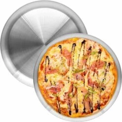 STARLIGHT SL.GT 2pcs Plat à Pizza Rond En Acier Inoxydable Pour Pizza,Plateaux De Four à Pizza Ronds Antiadhésifs Plaque De Cuisson(26cm*2cm)