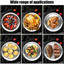 STARLIGHT SL.GT 2pcs Plat à Pizza Rond En Acier Inoxydable Pour Pizza,Plateaux De Four à Pizza Ronds Antiadhésifs Plaque De Cuisson(26cm*2cm) -Four à pizza Soldes 2022 59963742 5