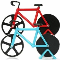 GALOZZOIT 2pcs Anti-adhésif En Acier Inoxydable Roulette à Pizza Vélo Découpe-Pizza, Décoration Idéale Et Cadeau