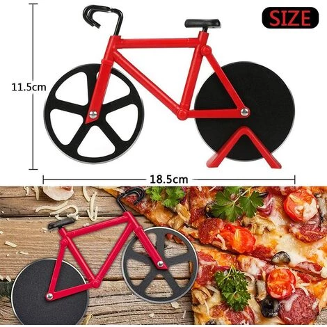 GALOZZOIT 2pcs Anti-adhésif En Acier Inoxydable Roulette à Pizza Vélo Découpe-Pizza, Décoration Idéale Et Cadeau 4 GALOZZOIT 2pcs Anti-adhésif En Acier Inoxydable Roulette à Pizza Vélo Découpe-Pizza, Décoration Idéale Et Cadeau – Image 2