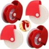 GALOZZOIT 4 Pièces Roue à Pâtisserie, Découpe-Pâte Pizza Pâtisserie Treillis Cutter Pâtisserie Pie Décoration Cutter En Plastique Rouleau De Roue Pour Pizza Gâteau Pain DIY Outil Décoration -Four à pizza Soldes 2022 60000320 1