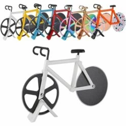 DENUOTOP Roulettes à Pizza Roulette à Pizza Vélo,Roulette à Pizza Original,Couteau à Pizza En Forme De Vélo,Roulette Pizza Professionnel,Roulette Pizza Inoxcoupe, Pizza Vélo (blanc) -Four à pizza Soldes 2022 60006929 5