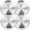 BENOBBY KIDS Plateaux De Four à Pizza En Acier Inoxydable Lot De 4, Ronde Anti-adhérent Plaques à Pizza 30 Cm, Plat à Pizza Robuste