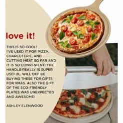 BENOBBY KIDS Planche à Pizza Ou Planche à Découper à Pizza - Planche à Charcuterie Ronde Ou - Planche à Découper Ronde Avec Poignée - Palette à Pizza En Grain De Bois Pelle à Pizza 12 Pouces Anti-rayures, Anti-rayures -Four à pizza Soldes 2022 60417577 3