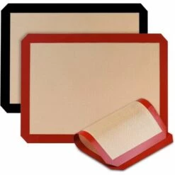 PREMIER Tapis De Cuisson En Silicone, 3 Pièces Sans BPA Anti-Adhérent Toile Feuille De Cuisson Patisserie, Toile De Cuisson Silicone Saine, Réutilisable, Facilement Lavable,