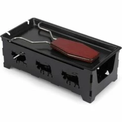 PREMIER Fromage Plateau De Cuisson En Acier, Raclette à Fromage En Bois Avec Spatule En Silicone Plateau De Cuisson Poêle Avec Poignée En Bois Ensemble De Plaques De Cuisson Antiadhésives-Noir -Four à pizza Soldes 2022 60544181 3