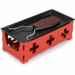 PREMIER Fromage Plateau De Cuisson En Acier, Raclette à Fromage En Bois Avec Spatule En Silicone Plateau De Cuisson Poêle Avec Poignée En Bois Ensemble De Plaques De Cuisson Antiadhésives-Rouge -Four à pizza Soldes 2022 60544317 3