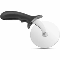 AOUGO Coupe Pizza, Roulette Pizza, Pizza Couteau Avec Lame En Acier Inoxydable, Manche En ABS, Lame De Diamètre 10 Cm Avec Serrage Réglable, Noir