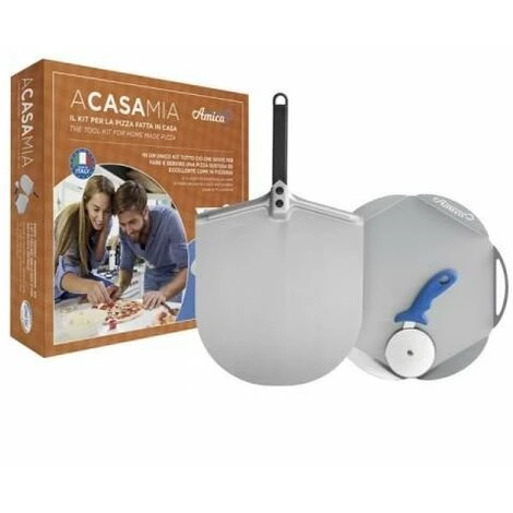 GIMETAL Kit Set Pelle à Pizza Maison 30 Cm Plateau En Aluminium Roue 10 Cm Made In Italy Qualité Professionnelle 3 GIMETAL Kit Set Pelle à Pizza Maison 30 Cm Plateau En Aluminium Roue 10 Cm Made In Italy Qualité Professionnelle