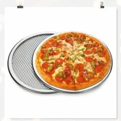 Cisea Pizza Rond Plaque Cuisson Filet - Grille De Grilles à Rondes En Maille Plaques épaisses Avec Trous Pour Perforé Anti-Adhésif Moules Et Barbecue(15 Cm & 20 Cm, Lot De 2 ) -Four à pizza Soldes 2022 60689657 3