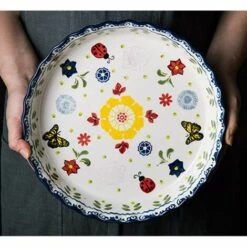 AOUGO Plat à Tarte Rond De Noël De 25,4 Cm - Plat De Service à Pizza - Lot De 1 (25,4 Cm - Papillons) -Four à pizza Soldes 2022 60907125 3