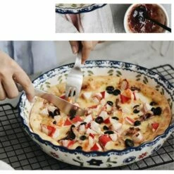 AOUGO Plat à Tarte Rond De Noël De 25,4 Cm - Plat De Service à Pizza - Lot De 1 (25,4 Cm - Papillons) -Four à pizza Soldes 2022 60907125 5