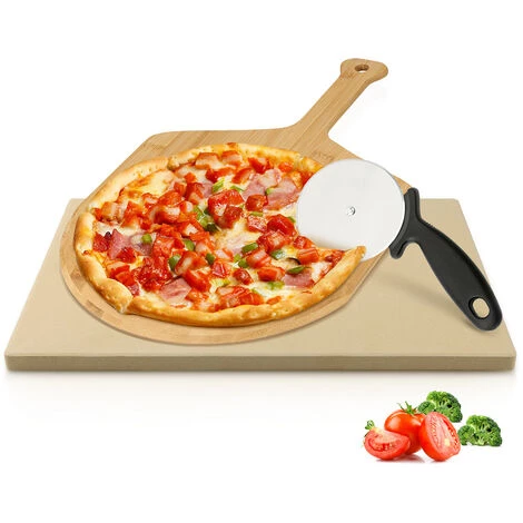 TolleTour Pierre à Pizza 1.5 Cm épaisseur Pierre à Pain Rectangle Pelle à Pizza En Bois Cuisson Au Four Flammèches Spatule Pizza En Bois, Nature - Kaki 3 TolleTour Pierre à Pizza 1.5 Cm épaisseur Pierre à Pain Rectangle Pelle à Pizza En Bois Cuisson Au Four Flammèches Spatule Pizza En Bois, Nature - Kaki