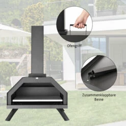 JN.SONGS Four à Pizza Extérieur Avec Pierre à Pizza De 11 Pouces Four à Bois Premium Portable Pour Jardin, Noir -Four à pizza Soldes 2022 63780305 3