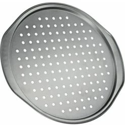 SINCèREETALI Plaque à Pizza Perforée, Plaque à Pizza Avec Poignées Confortables, Plaque à Pâtisserie, Plaque à Pizza Circulaire, Plaque à Pizza En Couche Anti Adhésive (⌀ 33cm)