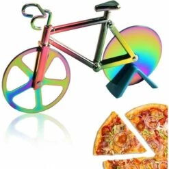 SINCèREETALI Coupe-pizza Pour Vélo, Coupe-pizza Antiadhésif Pour Vélo Avec Support, Lames Super Tranchantes, Adapté Pour Couper La Pizza