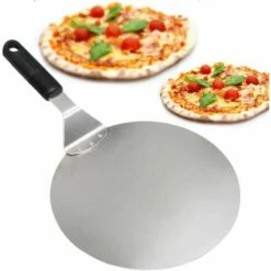 SINCèREETALI Pelle à Pizza Ronde En INOX Avec Manche En Anti-dérapant Idéal Pour Les Gâteaux, Pizzas, Tartes
