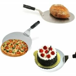 SINCèREETALI Pelle à Pizza Ronde En INOX Avec Manche En Anti-dérapant Idéal Pour Les Gâteaux, Pizzas, Tartes -Four à pizza Soldes 2022 63820171 5