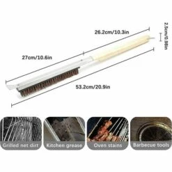 SINCèREETALI Brosse De Nettoyage Pour Four à Pizza Avec Grattoir, Manche En Bois, Kit D'accessoires De Cuisine Pour Barbecue Portable -Four à pizza Soldes 2022 63820437 5