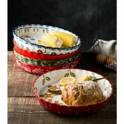 SINCèREETALI Plat à Tarte Rond De Noël De 25,4 Cm - Plat De Service à Pizza - Lot De 1 (25,4 Cm - Papillons) -Four à pizza Soldes 2022 63820593 4