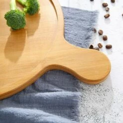 SINCèREETALI Planche à Pizza En Bambou, Plateau à Pizza, Plat à Pizza Rond, Plateau à Pizza Avec Poignée, Utilisé Pour Cuire Des Pizzas, Du Pain, Couper Des Fruits, Des Légumes, Du Fromage -Four à pizza Soldes 2022 63820857 4