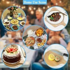 SINCèREETALI Planche à Pizza En Bambou, Plateau à Pizza, Plat à Pizza Rond, Plateau à Pizza Avec Poignée, Utilisé Pour Cuire Des Pizzas, Du Pain, Couper Des Fruits, Des Légumes, Du Fromage -Four à pizza Soldes 2022 63820857 5