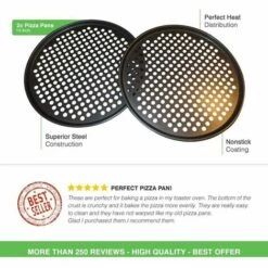 SINCèREETALI Moules à Pizza Ronde Grand Plaque Pizzas Perforées Anti-Adhésive Four Grille De Cuisson Professionnel - Lot De 2 -Four à pizza Soldes 2022 63821285 2