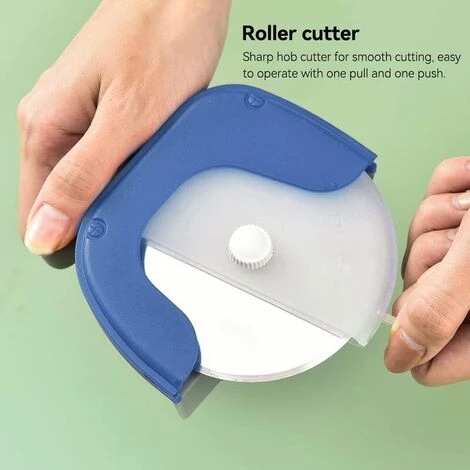 SINCèREETALI Couteau à Pizza, Coupe Pizza Roulette, 430 Acier Inoxydable, Cuisine, Restauration, Pâtisserie, Confortable, Protection Des Doigts, Avec Couvercle De Protection Amovible (Bleu) 5 SINCèREETALI Couteau à Pizza, Coupe Pizza Roulette, 430 Acier Inoxydable, Cuisine, Restauration, Pâtisserie, Confortable, Protection Des Doigts, Avec Couvercle De Protection Amovible (Bleu) – Image 3