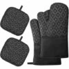 FOZIY Gants De Four Lot De 4 Gants De Four Résistants à La Chaleur Gants De Cuisine Antidérapants En Coton Jusqu'à 300 °C, Une Paire De Gants De Four Et 2 Maniques Pour Cuisiner Cuire Griller，Fonepro -Four à pizza Soldes 2022 63838462 1