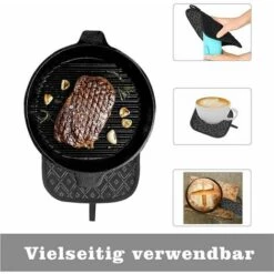 FOZIY Gants De Four Lot De 4 Gants De Four Résistants à La Chaleur Gants De Cuisine Antidérapants En Coton Jusqu'à 300 °C, Une Paire De Gants De Four Et 2 Maniques Pour Cuisiner Cuire Griller，Fonepro -Four à pizza Soldes 2022 63838462 4
