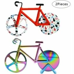 FOZIY Roulettes à Pizza, 2 Pièce Roulette à Pizza Vélo, Pizza Vélo En Acier Inoxydable, Coupe Pizza En Acier Inoxydable, Avec Support En Plastique, Pour Pizza Et Pate Pour Ustensiles De Cuisine，Fonepro -Four à pizza Soldes 2022 63838909 2
